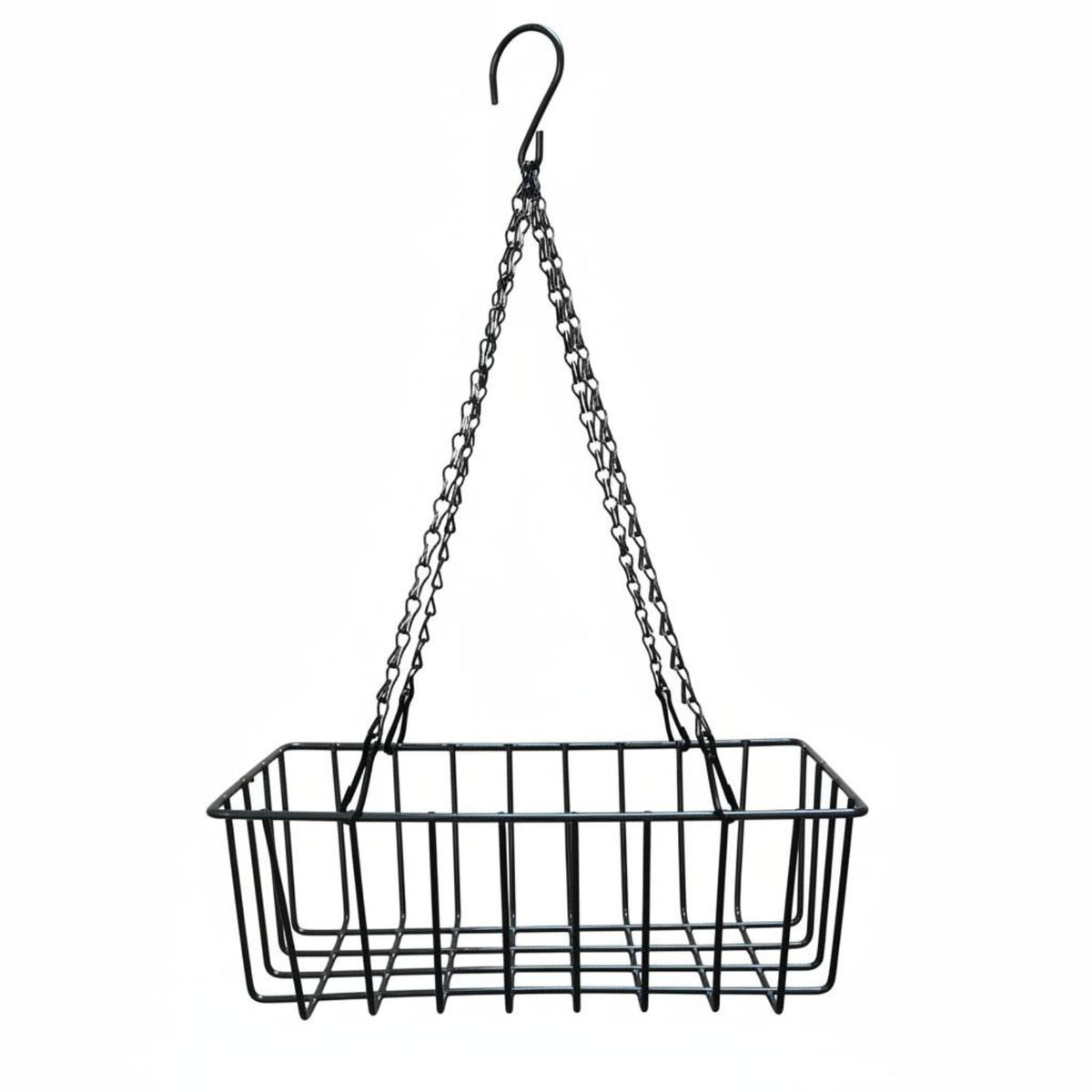 Rectangular Wire Hanging Planter Easy Assembly Plant Holder for Patio, Gardeners
