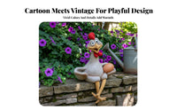 Resin Chicken Figurine Comical Chicken Statue Vintage Design Goofy for Collectors, Patio, Desktop, Kitchen