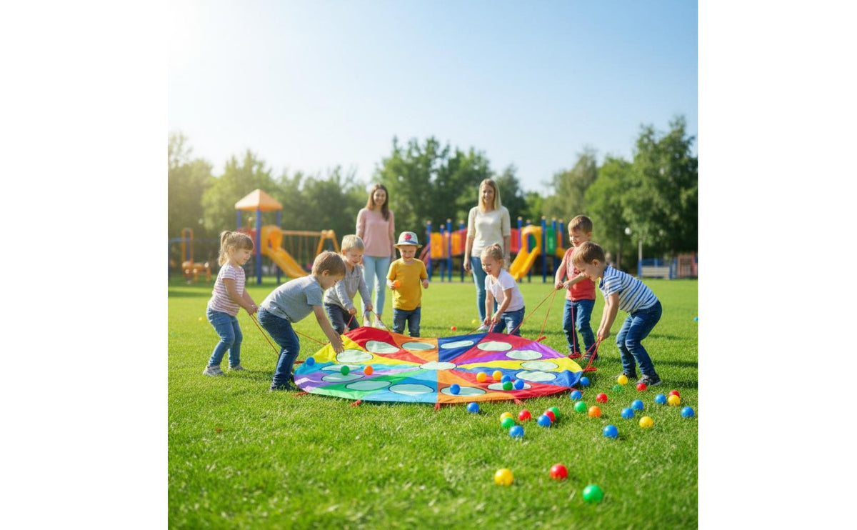 Sensory Integration Training Rainbow Whack-a-Critter Parachute Parent-Child Interaction Rainbow Play Parachute Develops Physical Skills Round Team Building Toy Colorful Design for Preschoolers, Families, Kindergarten, Outdoor, Backyard, Party