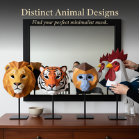 Geometric Animal Head Mask Papercraft Kit for Parties and Cosplay