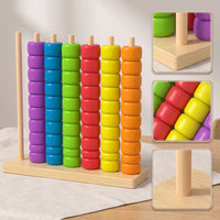 Wooden Peg Board Bead Game Fine Motor Bead Matching Toy Matching Toy Preschool Wooden Peg Board Smooth for Toddlers, Playroom