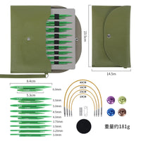 Detachable Aluminum Alloy Knitting Needles in Green