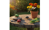 6 Pieces Boxed Set Wind-up Toy Articulated Legs Crawling Bug Toy Translucent Wings Plastic Figure Printed Color Box