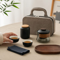 Ceramic Tea Set, Quick Brew Teapot Set, 180ml, Tea Set, Travel, Portable, Includes Storage Case