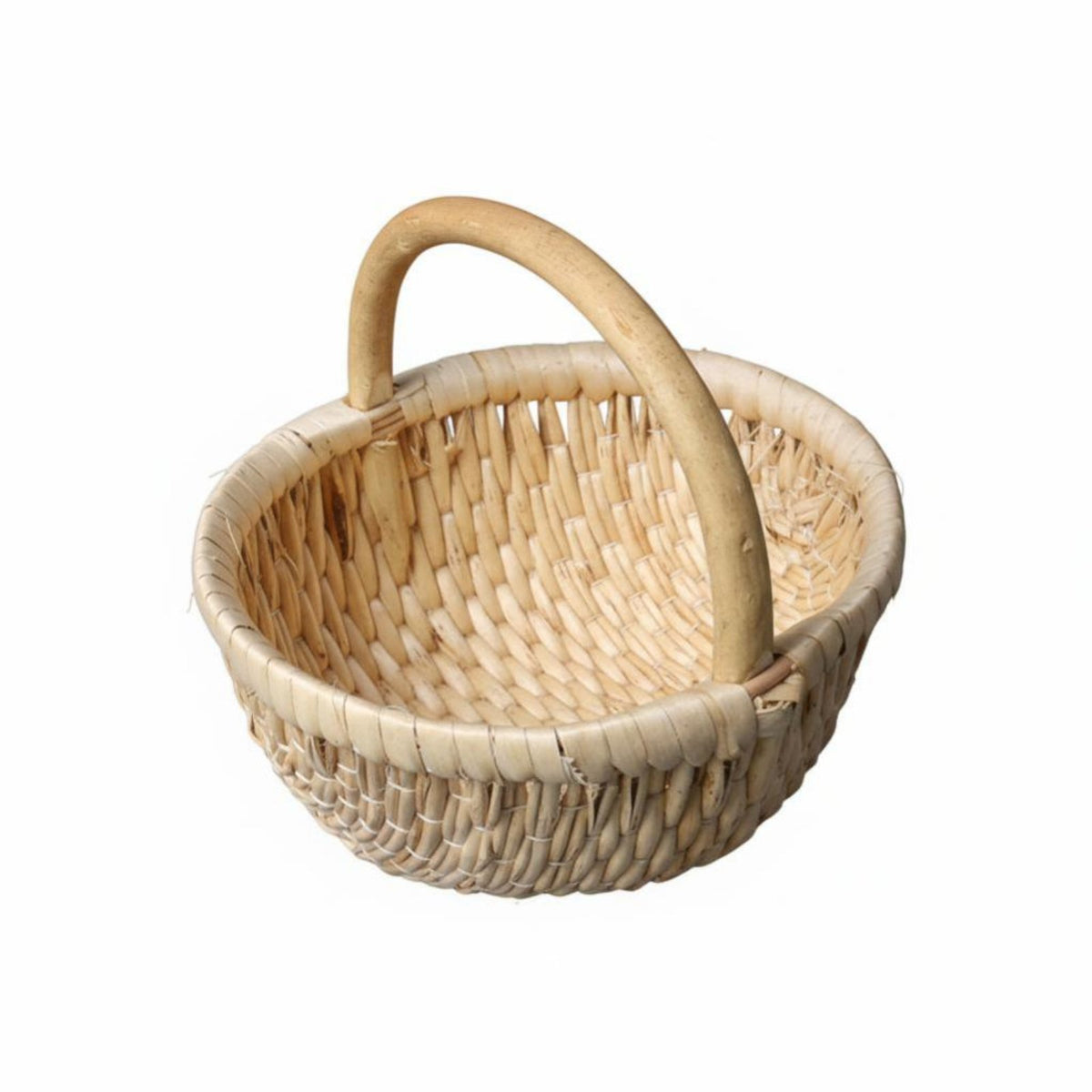 Wicker Storage Bin With Handle Round Wicker Basket Multi-Purpose for Gift Givers