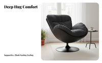 Nordic Design rotating ovoid Chair Spaceefficient Round rotating Armchair Enveloping Shape Single Seating Modern design for Apartment Dwellers, Homeowners, Office Workers, Living Room, Balcony, book corner, Bedroom