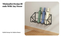 Wall Mounted Umbrella Holder Easy to Install No Drill Umbrella Stand Space Saving Behind Door Storage Rack for Homeowners, Families, Hallway, Office