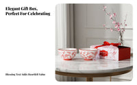 Chinese Ceramic Tableware Set, Under-Glaze Color, Festive Bowls, Plates, Spoons, Gift Box, Custom Symbol, Business Gift