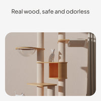 Solid Wood Floor-to-Ceiling Cat Tree Condo
