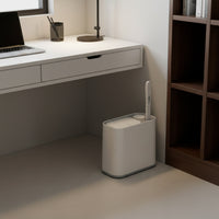 Small Slim Bathroom Trash Can Disposable Trash Can with Toilet Brush and Holder Replaceable Bathroom Wastebasket with Toilet Brush Concealed for Washroom