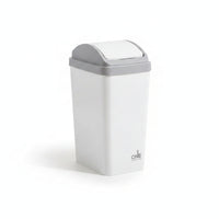 Covered Design Lidded Trash Can Matte Finish Swing-Top Trash Can Rounded Edges Wastebasket for Bathroom