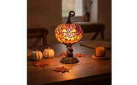 Stained Pumpkin Table Lamp Ornate Pumpkin Lamp with Pull Chain Ambient Light for Living Room