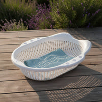 Breathable Lattice Feline Bed Oval Shape Feline Head Bed Washable PP Plastic for Sleeping, Resting