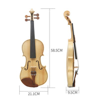 Violin with Hard Case Wooden Violin with Case Black Student for Beginners, Practice, Lessons