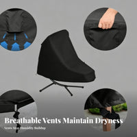 Water-Resistant Hanging Chaise Lounge Cover Silver-Coated Suspended Chaise Cover Fitted Garden Furniture Securing Ties for Outdoor