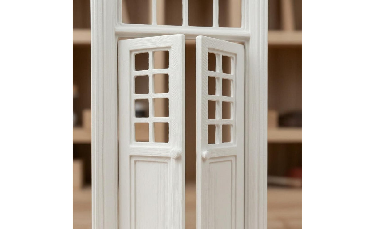 1:12 Scale Dollhouse Door Pane-Style Two Panel Toplight Door Rectangular Frame
