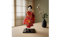 Japanese Geisha Kimono-clads Doll Collectible Japanese Geisha Doll Decorative for Collectors, Tabletop, Shelf, Living Room