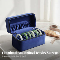 Large Capacity Bangle Storage Box Zipper Closure Velvet Bangle Box Portable for Travelers, Women, Home Use, Dressing Table, Dresser