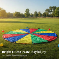 Lightweight Indoor and Outdoor Use Circular Play Parachute Multicolor Play Parachute for Movement Activities