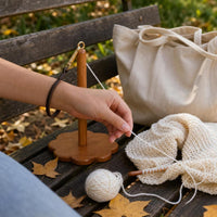 Portable Wooden Wrist Yarn Holder for Knitting and Crocheting