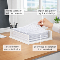 letter-size Desk Storage Organizer, Stackable Metal Document Tray for Home Office Accessories, Desktop Organiser for Professionals, File Holder