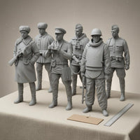 6 Pieces Unpainted Resin Infantryman Kit Detailed WW2 Soviet Soldiers Realistic Soviet Infantryman Miniatures for Display