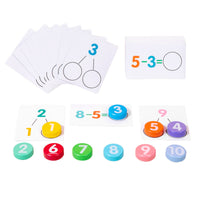 Math Cards with Counters Counting Toy Hands-on for Classroom, Playroom