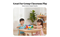 8 Pieces Compartmented Packaging 8-Note Bell Instrument Glossy Rotating Bell Toy Translucent Rainbow Desk Bells White Center for Children