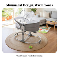 Soothing Vibration Adjustable Bedside Bassinet Portable Adjustable Bedside Sleeper Rocking Motion Baby Rocker Electric Operation for Newborns, Infants, Parents, Bedroom, Living Room, Home, Indoors