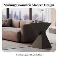 Modern Design Double Pyramid Side Table Geometric Design Household Furniture Minimalist Aesthetic Nightstand Lightweight and Movable for Interior Designers, Apartment Dwellers, Living Room, Bedroom, Lounge Area, Entryway