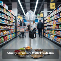 Supermarket Tasting Station Built-in Trash Bin Food Sampling Stand Stable Base Sample Display Rack for Event Promoters, Grocery Stores