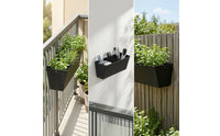 3 Pieces Wall Planter with Hooks Rectangular Wall-Attached Planter Easy to Install for Gardeners, Balcony, Fence
