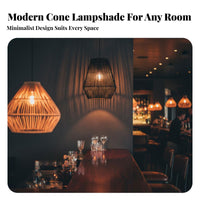 Woven Hanging Shade Retro Aesthetic Woven Hanging Lamp Rattan Lamp Shade Natural Material Wicker Lamp Fixture Easy Installation
