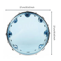 Double Row Chime Tambourine Crisp Sound 10 Inch Tambourine Frame Tunable Hand Percussion Drum for, Live Performance, Classroom