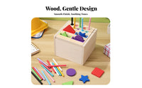Develops Fine Movement Skills Color and Shape Matching Toy Hand-Eye Coordination Wooden Shape Sorting Box Made from Natural Wood Color Recognition Toy Paint for Toddlers, Preschoolers, Babies