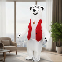 Inflatable White Bear Suit Oversized White Bear Costume Funny Inflatable Costume for Adults, Parties, Cosplay