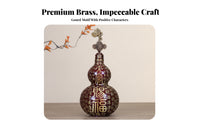 Brass Gourd Ornament Dark Red Indoor Display Gourd Ornament