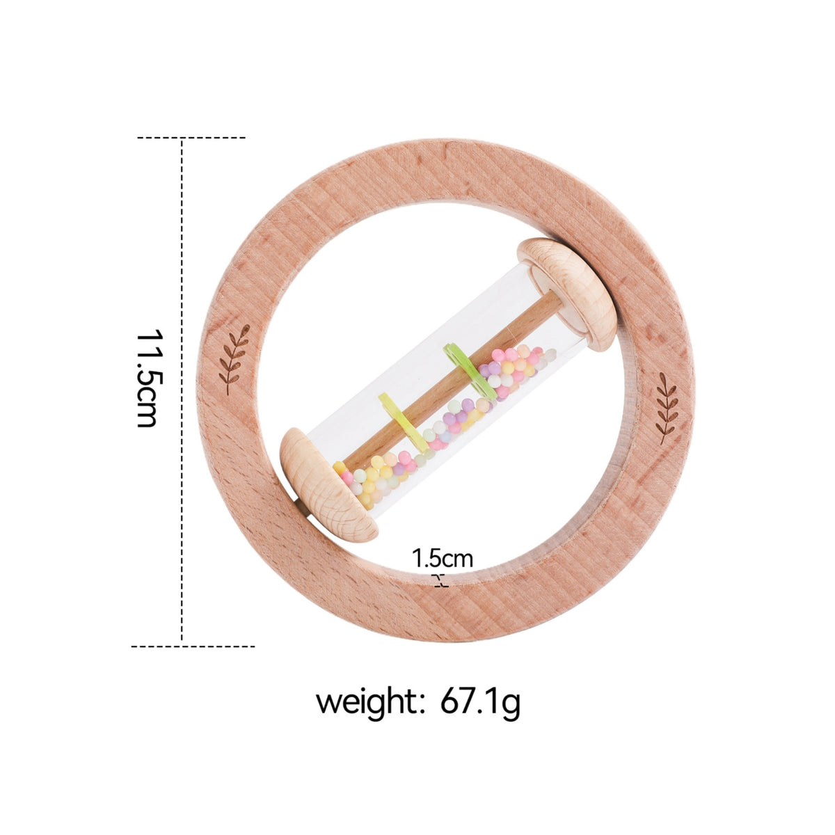 Rattle with Rainstick Sensory Baby Rattle Developmental for Car Rides
