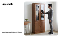 personalizedizable Design Tall bookshelf with Doors Multifunctional Floor-Standing Display Hutch space-saving Size Home Furniture adaptable for Book Lovers, homeowners, Collectors, Study Room, Bedroom, Hallway