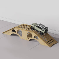 Wooden Climbing Bridge with Guardrails Multi-Scene Toy Car Ramp Track Realistic Toy Car Ramp Easy to Assemble for Hobbyists
