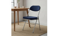 Foldable Design Upholstered Folding Chair Space-Saving Corduroy Accent Chair Multi-Purpose Household Furniture for Dining Room, Home Office, Balcony