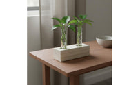 Natural Wood Test Tube Vase Minimalist Design Test Tube Flower Vase Compact Hydroponic Plant Holder for Windowsill, Desk, Office, Bookshelf