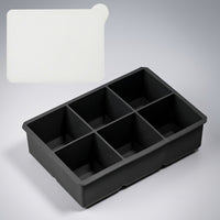 Baby Food and Mixed Drink Ice Tray with Large Square Cavities, Food Grade Silicone Easy Release Design, Reusable 6-Cube Tray for Home Bar