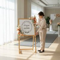 2 Pieces Ceremony Sign Flower Set Reusable Welcome Board Flower Arrangement Elegant Design Welcome Sign Blossom Adornment for Photography