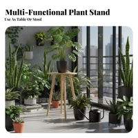 Flower Pot Holder Sturdy & Stable Round Plant Stand Round Wooden Plant Stand Strong Load-Bearing Tripod Decorative Table