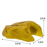 Realistic Stone Grain Reptile Hide and Turtle Basking Perch, Resin Rock Hideout for Reptiles, Stable Habitat Decor with Drainage Holes, 1pc