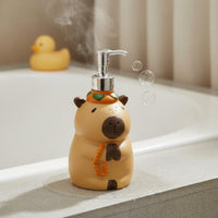 Cute Capybara Pump Bottle Decorative Cartoon Animal Lotion Bottle Resin Material Washroom Accessory for Washroom, Kitchen