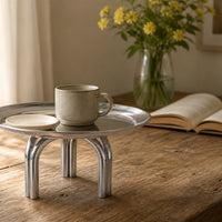 Mirrored Tray with Legs Sleek Stainless Steel Fruit Tray Polished for Home Decor