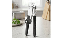 Stainless Steel Can Opener with Turn Knob and Bottle Opener Compact Kitchen Tool Heavy Duty for Camping, Dorm Rooms
