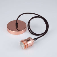 Pendant Light Fitting for Living Room, Aluminum Ceiling Pendant Light Fitting with 300°C Heat Resistance, Single E27 Lamp for 250V 4A, 10A Flex